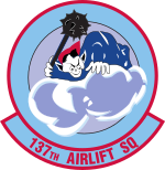 137th Airlift Squadron insignia